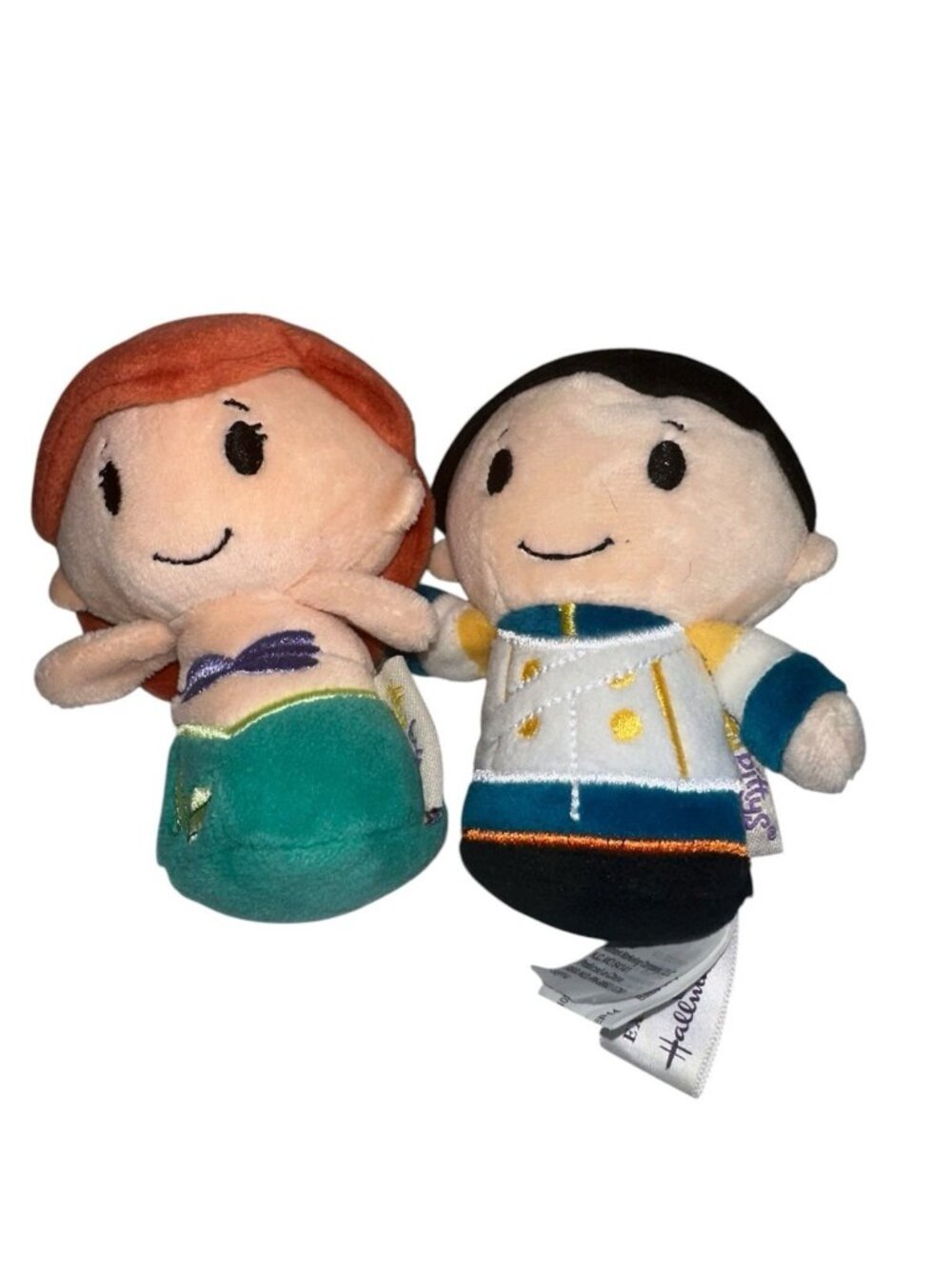 Hallmark Itty Bitty Lot Of 2 Disney Ariel Eric Little Mermaid Plush 4”